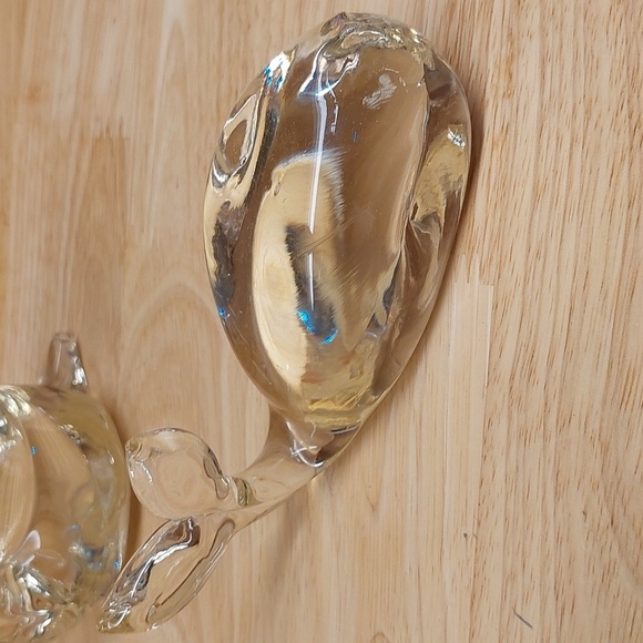 Clear art glass Snail & Whale Paperweight sculptures - Picture 3 of 7